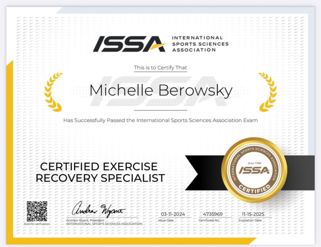 Certified Exercise Recovery Specialist and Pilates Trainer